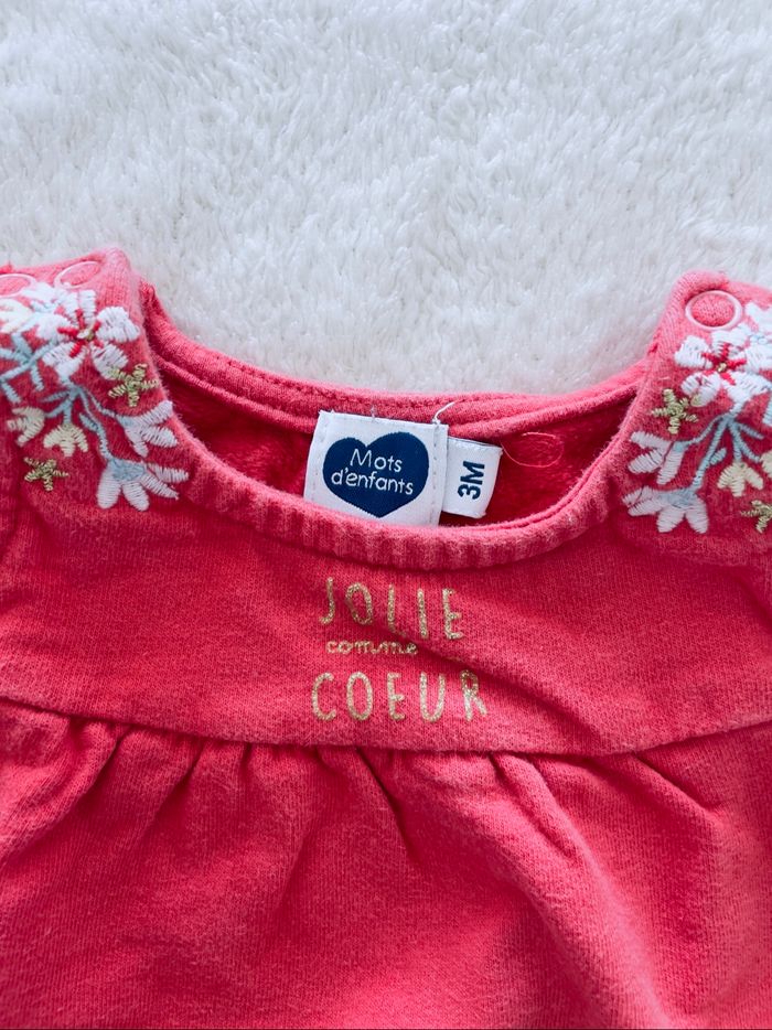 ensemble legging et blouse « Mots d’enfants » taille 3 mois - photo numéro 3