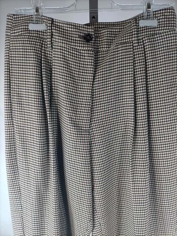 Pantalon vintage petit carreau noir et blanc - vichy noir & blanc - A065 - photo numéro 2