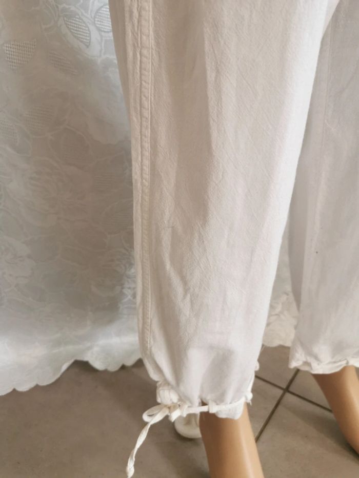 Pantalon détente blanc. Taille 38. Coton house - photo numéro 2