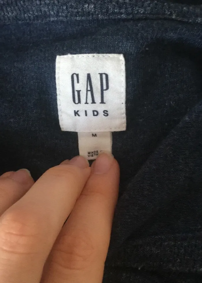 Sweat-shirt à capuche  bleu-gris chiné 8/9 ans gap - photo numéro 4