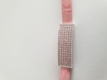 Bracelet cuir de veau  rose avec oxyde de zirconium rose