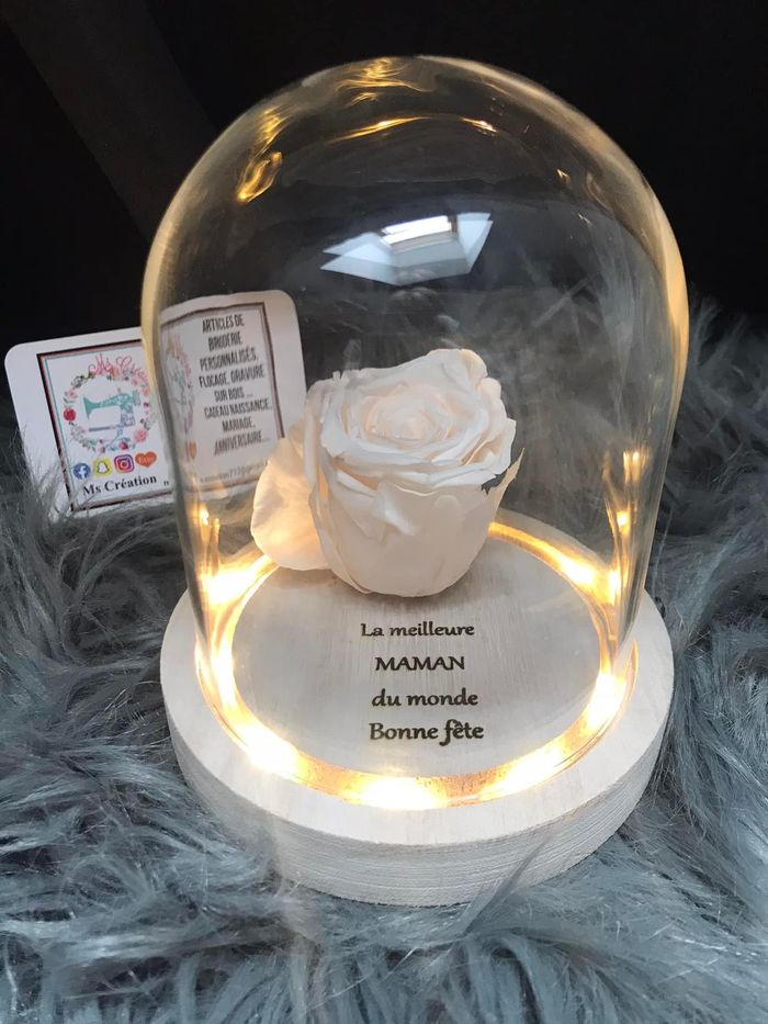 Cloche led rose éternelle maman
