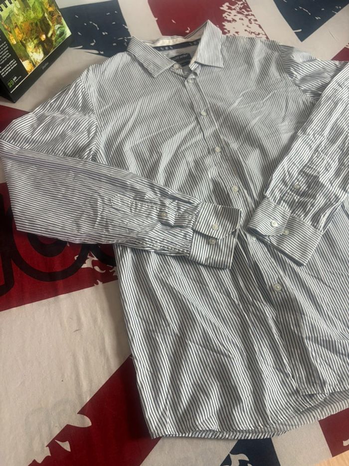 Chemise Saint James taille Xl à rayures blanche et bleu - photo numéro 4
