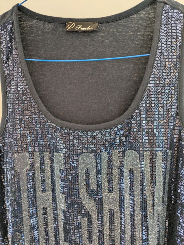 Robe débardeur à sequins bleu marine - photo numéro 3