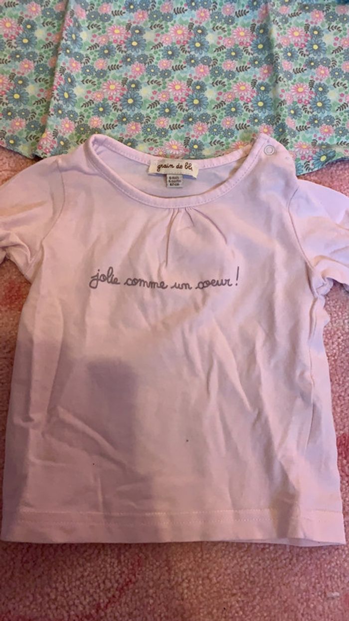 Lot de 3 tee shirt taille 6 mois - photo numéro 2