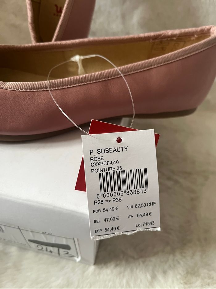 Ballerines en cuir vieux rose 35 P sobeauty Dp…am - photo numéro 2