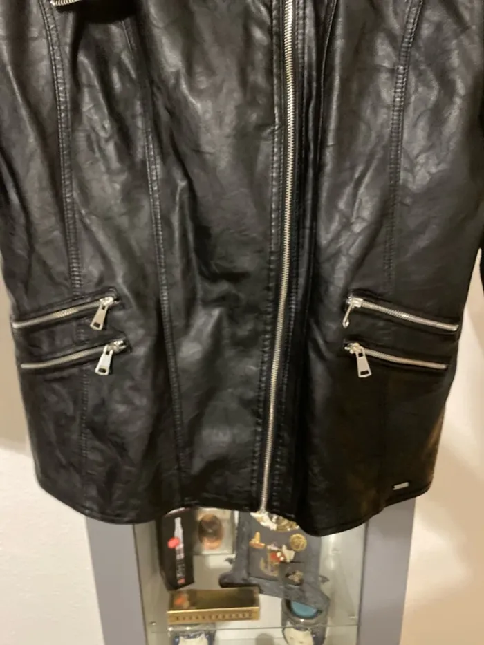 veste simili cuir col fourrure 46 Ms Mode - photo numéro 5