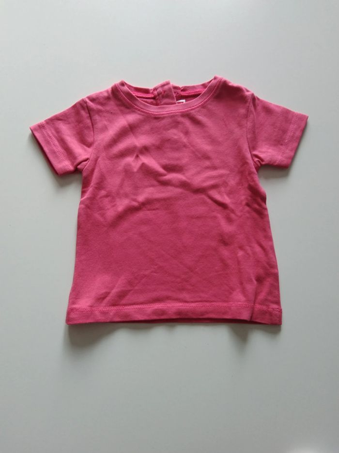 tee shirt rose uni dpam fille 6 mois