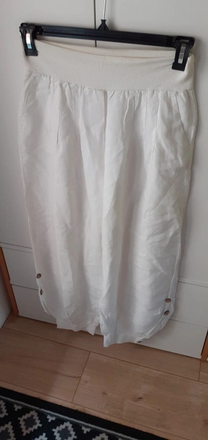 Pantalon lin blanc