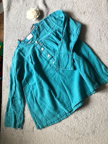 Blouse Aoie bleu vert turquoise