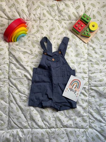 salopette short bleu 12 mois kiabi pressions entre les jambes