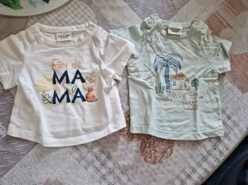 Lots de 2 Tee-shirt 1 mois