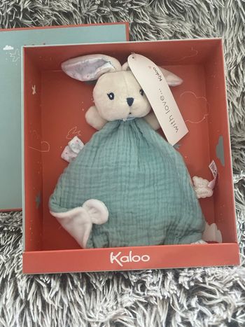 Doudou lapin plat kaloo k’doux colombe neuf etiquetté
