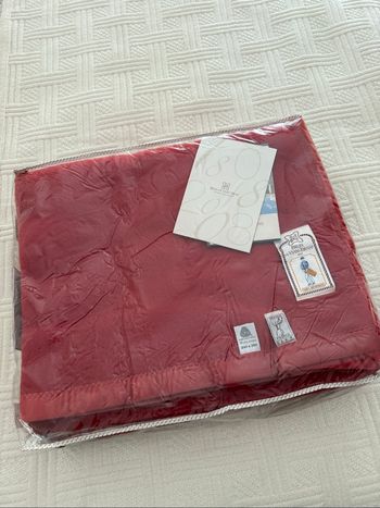 Couverture  plaid 100% laine vierge mérinos rouge brun de vian tiran 240 x 260cm neuf