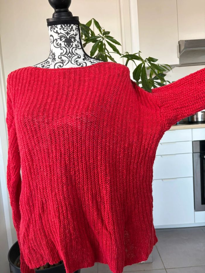 Pull rouge torsadé femme, Ralph Lauren, taille L - photo numéro 2