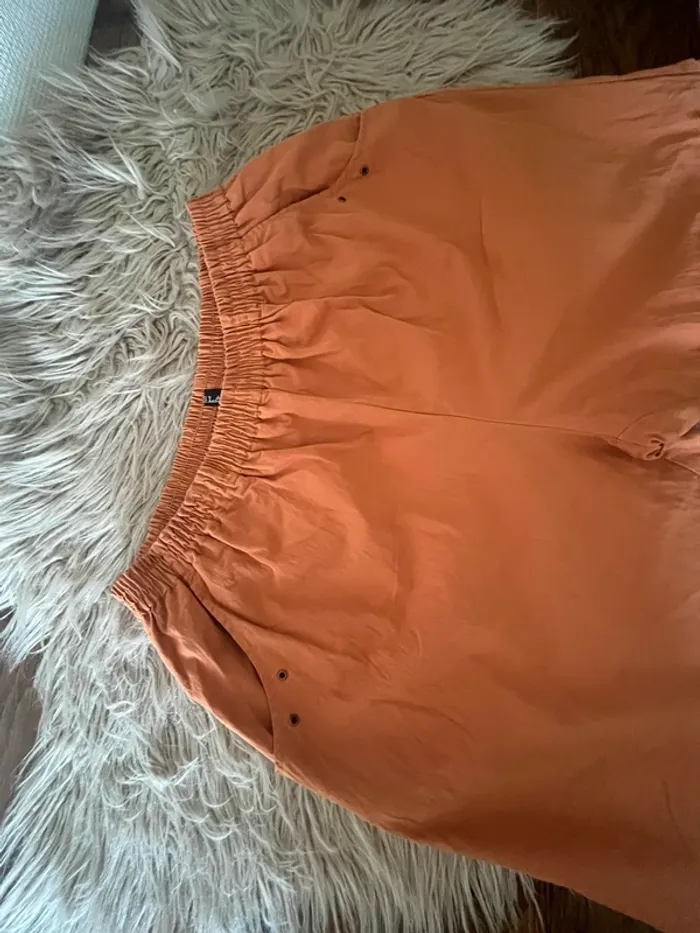 Pantalon large taille 3 orange rouille Neslay Coton - photo numéro 2