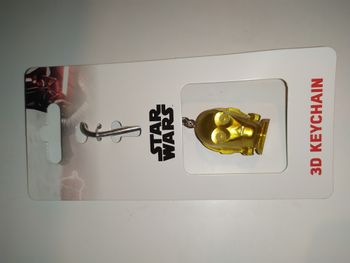 Porte-clés 3D keychain Droid C3PO Star Wars tête doré Lucas George Pyramid neuf