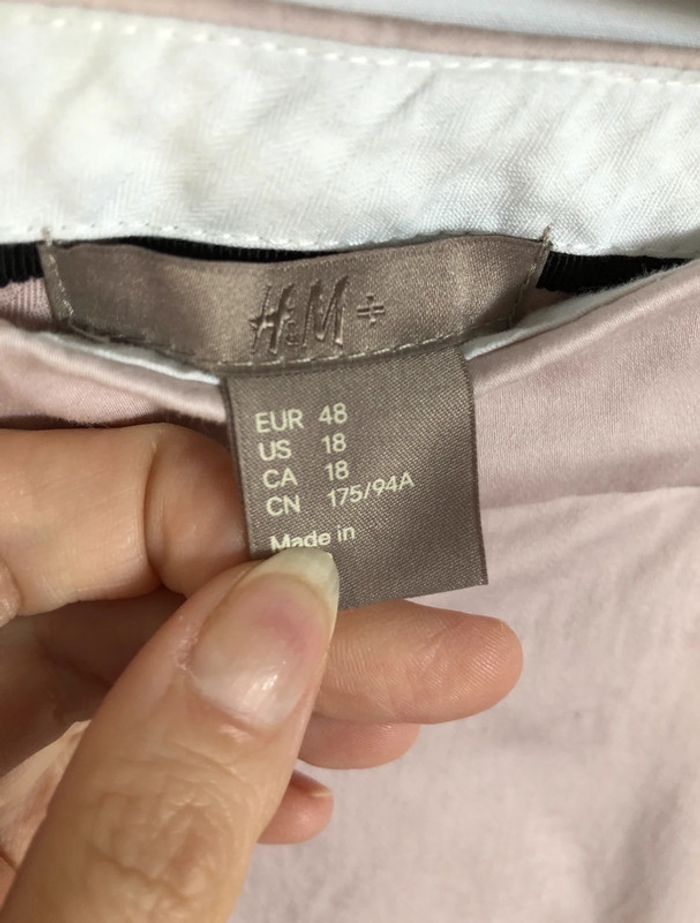 Pantalon de ville rose pâle satiné H&M bon état taille 48 - photo numéro 6