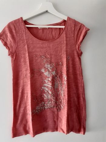 Tee-shirt femme rose Taille 2 Camaieu