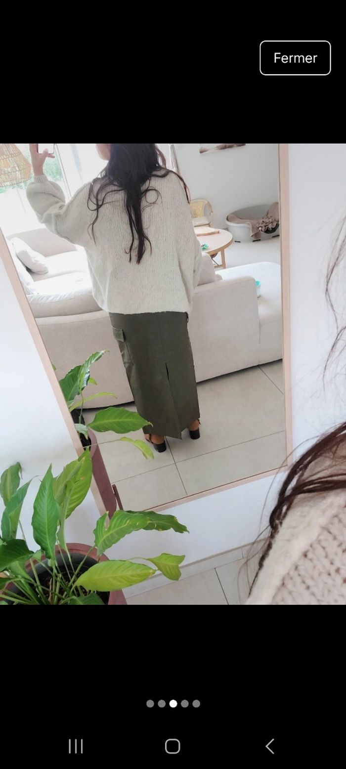 Jupe simili cuir kaki - photo numéro 3