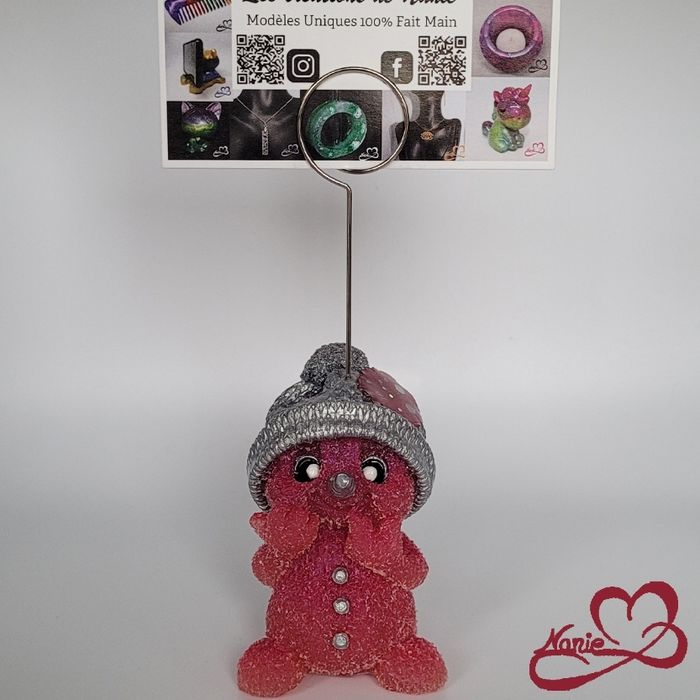 Support photo Pingouin rose et gris !! 🐧