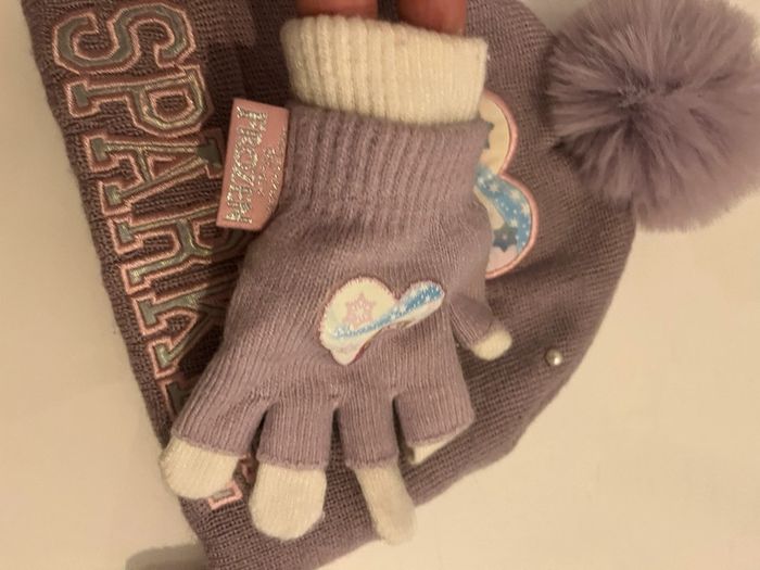 Mot bonnet et gants fille - photo numéro 5