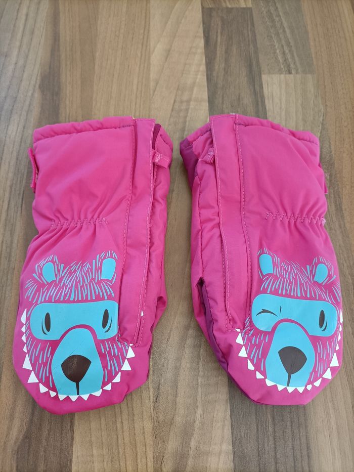 Moufles rose Décathlon ours 3-4 ans