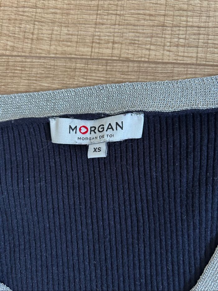 Pull bleu marine et argenté Morgan taille XS TBE - photo numéro 10