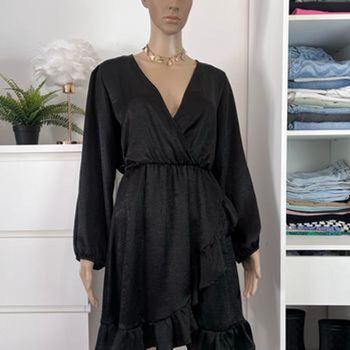 Robe noire satinée Rue des Abbesses - Taille 36 S 