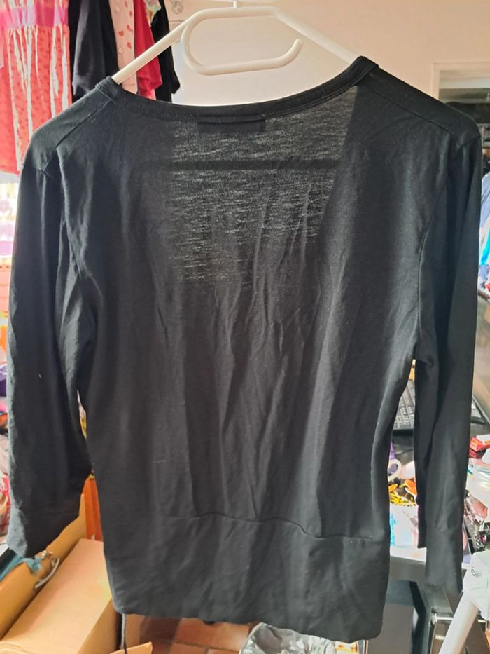 Superbe haut / Top fermeture en portefeuille - cache-coeur, manches 3/4 - T.40 - Maille Design - photo numéro 6