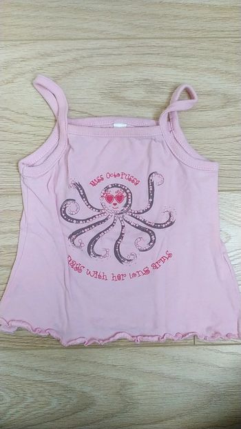 Débardeur rose pieuvre été 6 mois