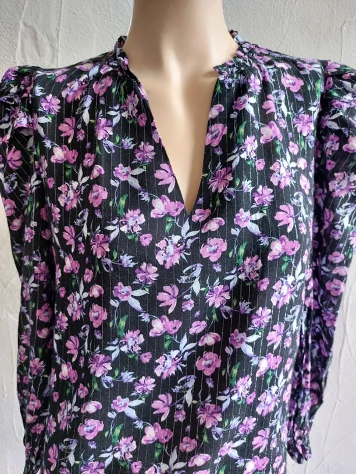 Blouse fleurie vintage Taille S - photo numéro 2