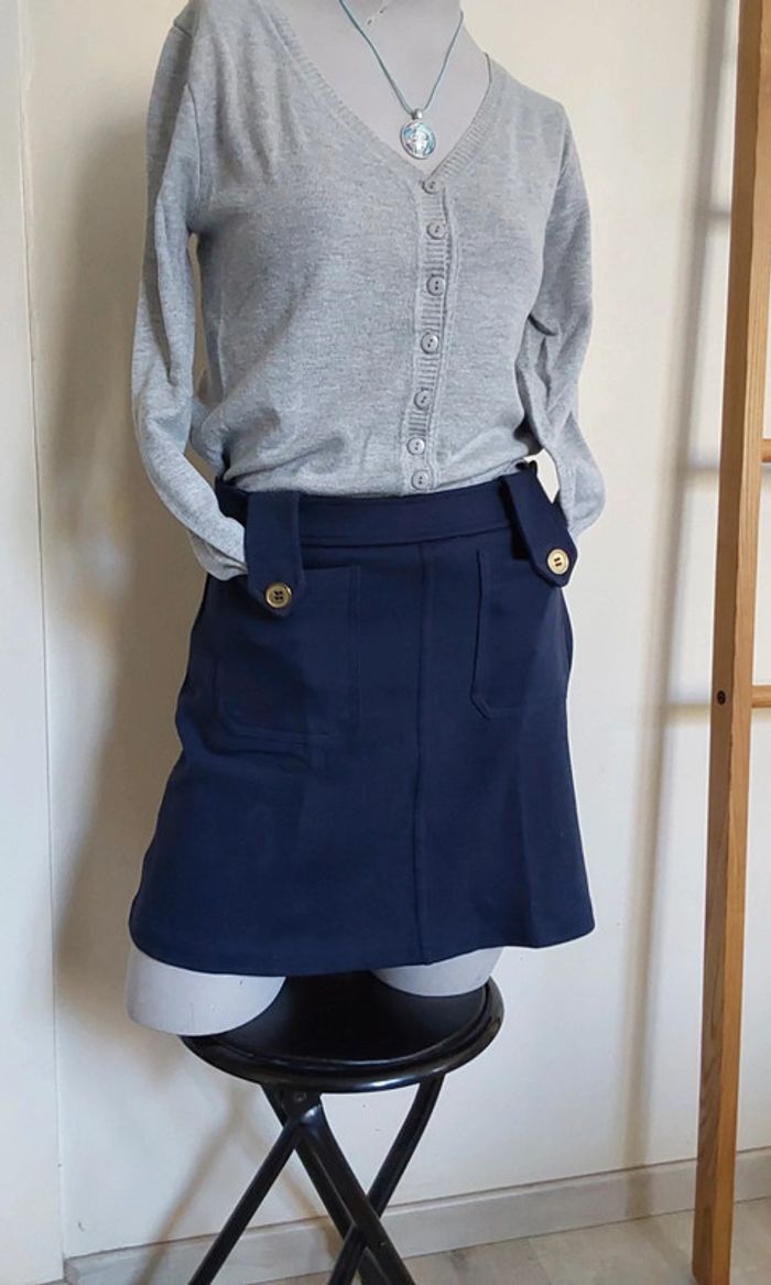 Mini-jupe bleu marine H&M T 34