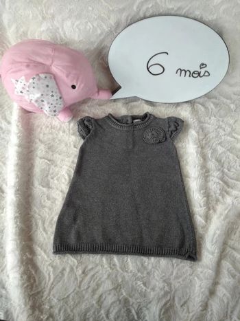 Robe pull hiver Fille 6 mois TAO 100% coton