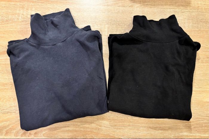 Lot de 2 sous-pulls homme noir & bleu marine – Label – taille 3 (M) - photo numéro 2