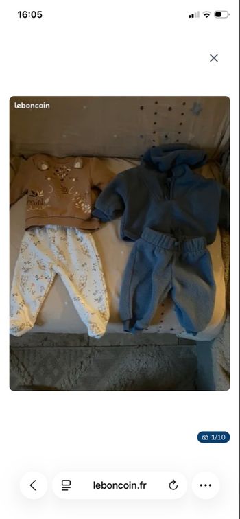 Lots habits 1 mois et 3 mois garcon bb