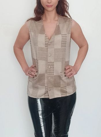 Gilet barman satiné vintage Naf Naf TU