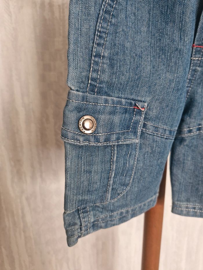 Short bébé garçon 3/6 mois Sans Marque bleu patch camion brodé coton - photo numéro 2