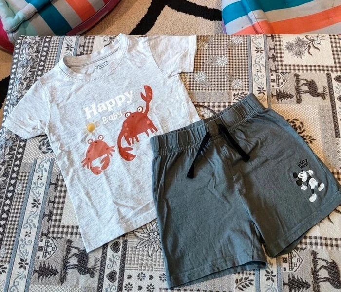 Lot de 4 🧸 ensembles 🌿 short et tee shirt 🎈 pour éte 🐦 18 à 24 mois 🐦 - photo numéro 10