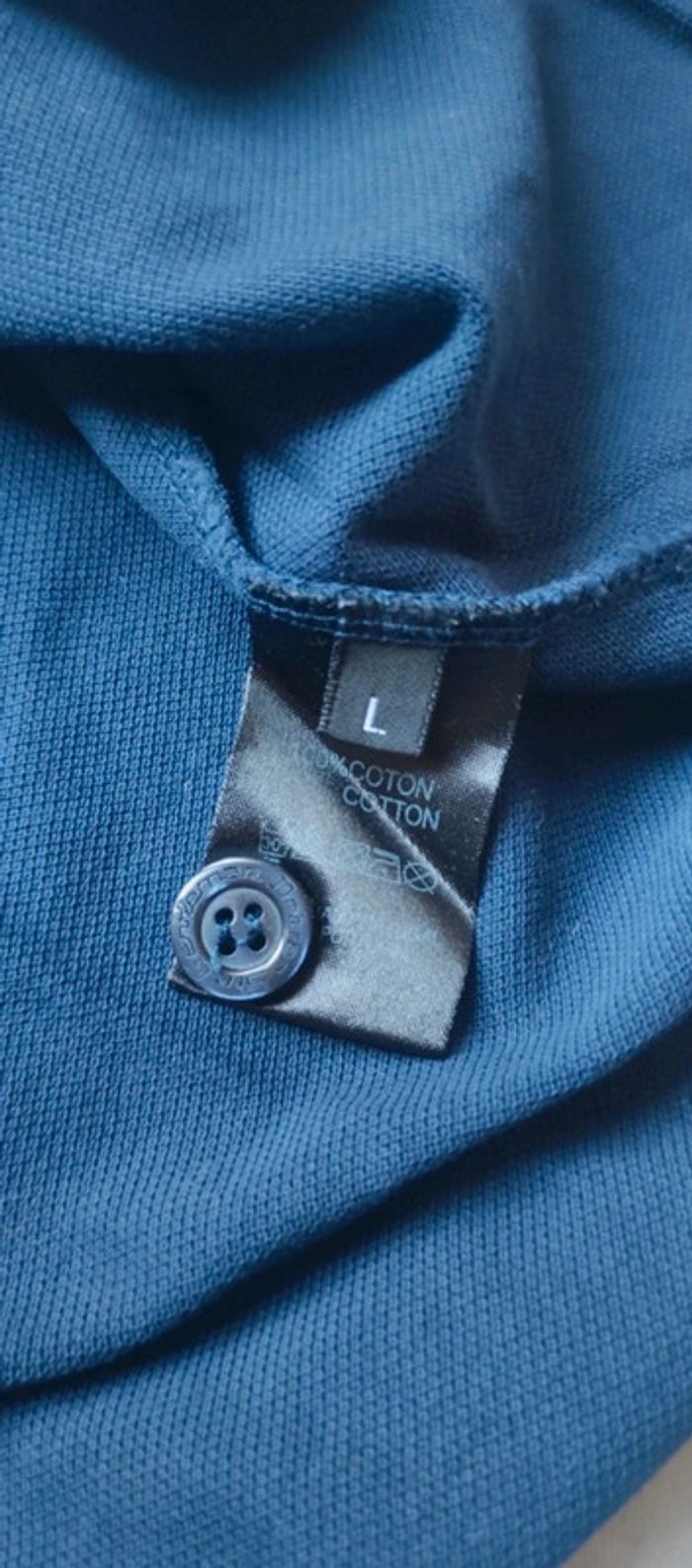 Magnifique polo manches longues Sir Gentleman Driver bleu marine et rouge, col mao, taille L - photo numéro 7