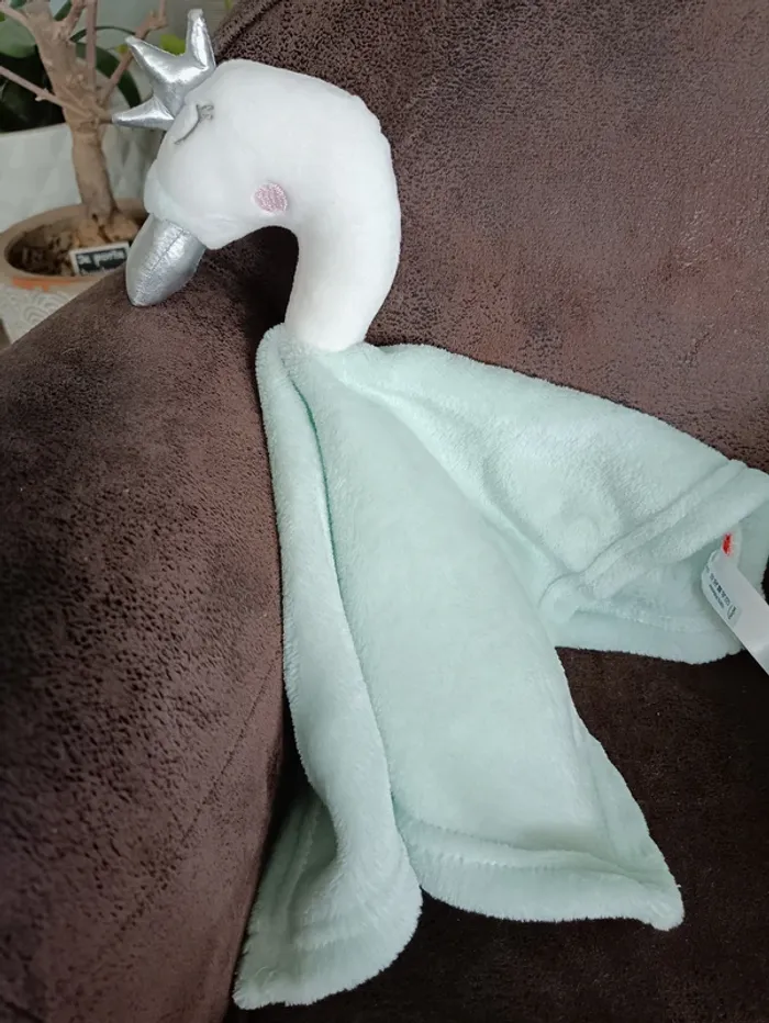 Doudou cygne vert clair - photo numéro 2