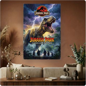 Affiche film “Jurassic Park” poster cinéma T-Rex décoration murale cinéma A3 Sans cadre