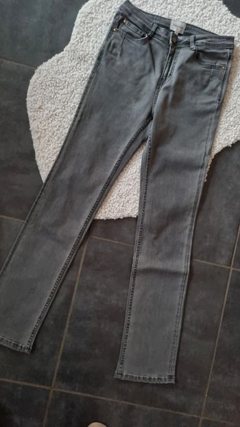 Jean femme gris noir T38 M elasthanne