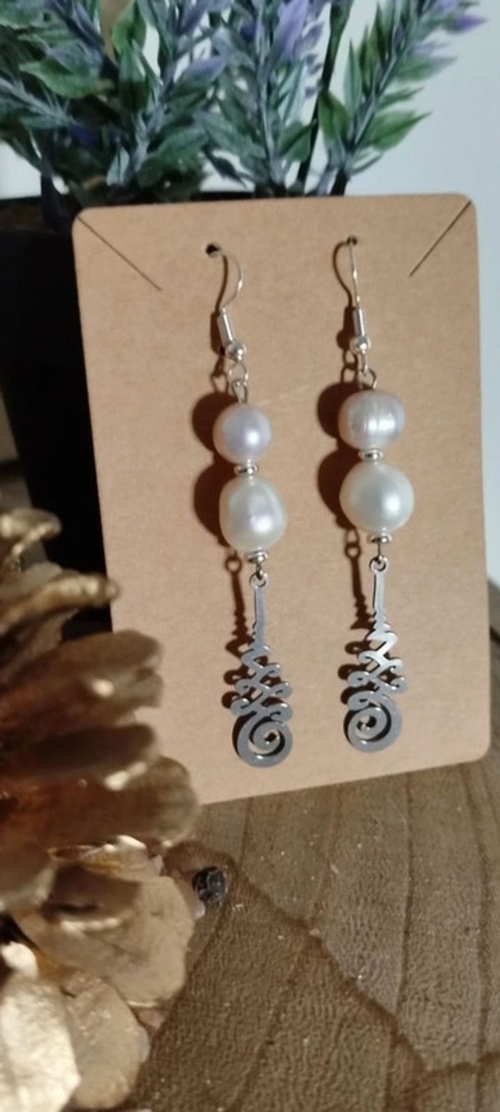 Boucles d'oreilles p/Argent Nacre Naturel - photo numéro 4