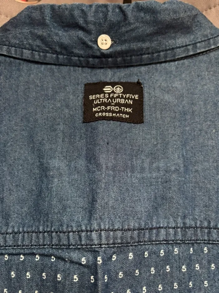 Chemise manche longue CrossHatch Ser55, chemise en jean, chemise homme jeans - photo numéro 9