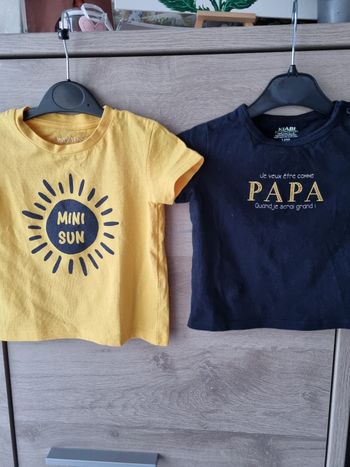 Lot 2 tee-shirts kiabi et in extenso 12 mois