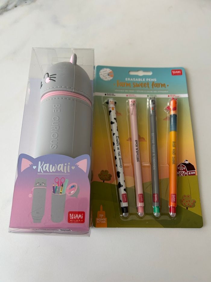 Legami lot trousse chat et stylos ferme