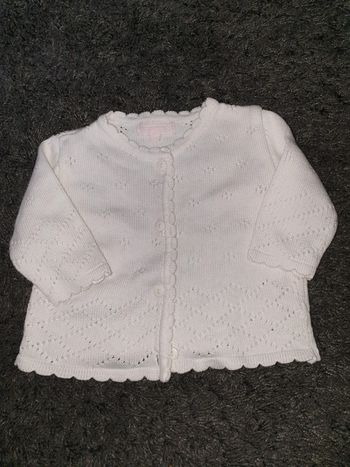 Gilet blanc  fille 3 mois neuf LaHalle