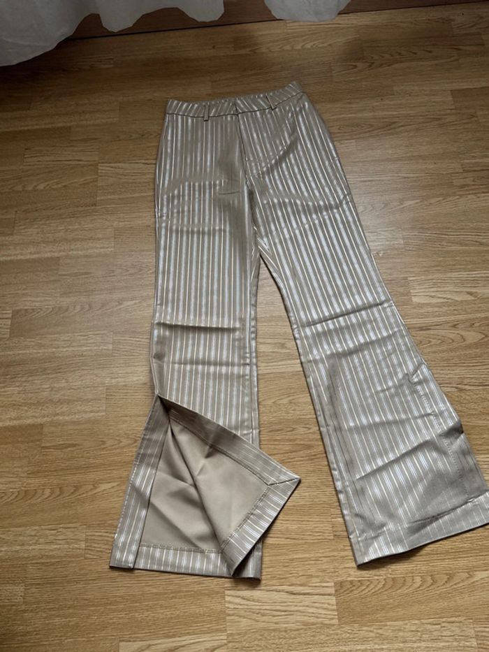 Pantalon à rayure argenté taille 36 - photo numéro 7