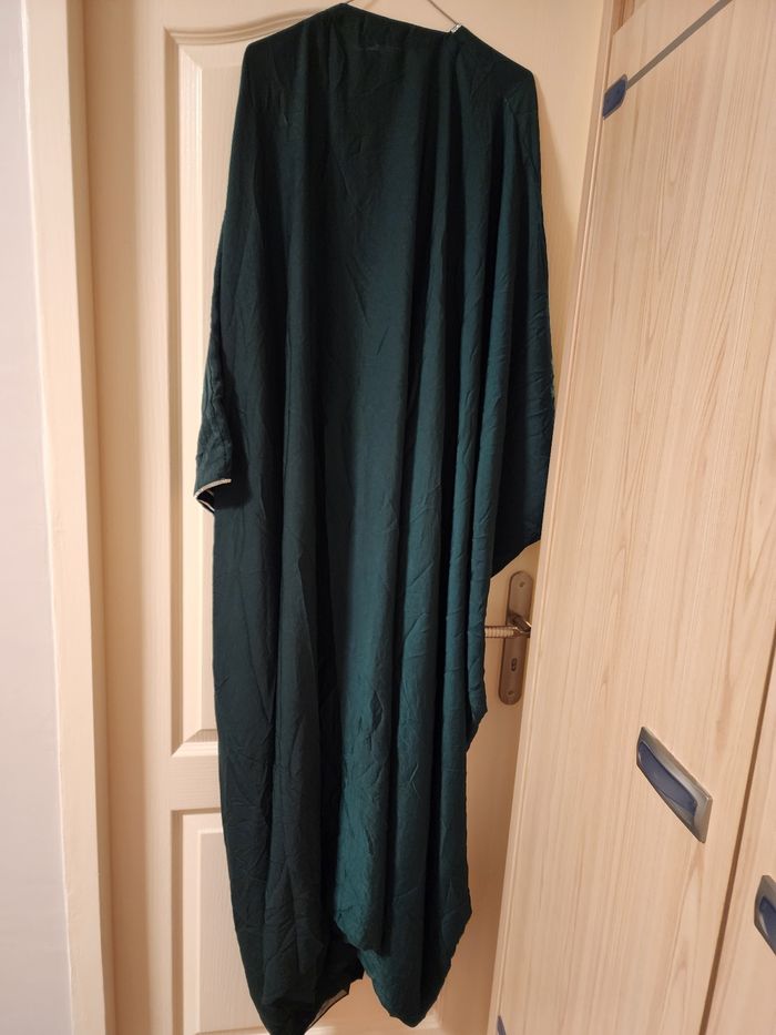 Abaya vert émeraude avec strass - photo numéro 3